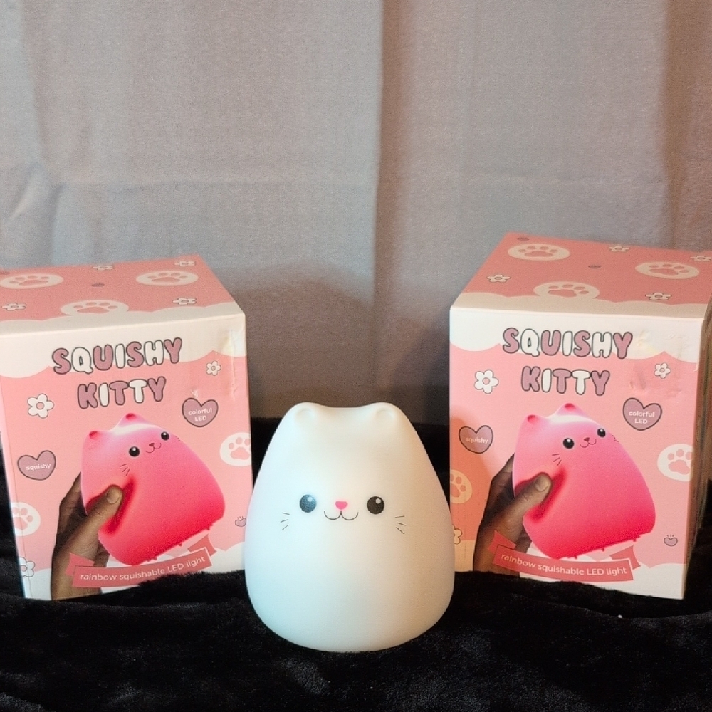 White Cat-Shaped‎ Silicone Toy Light